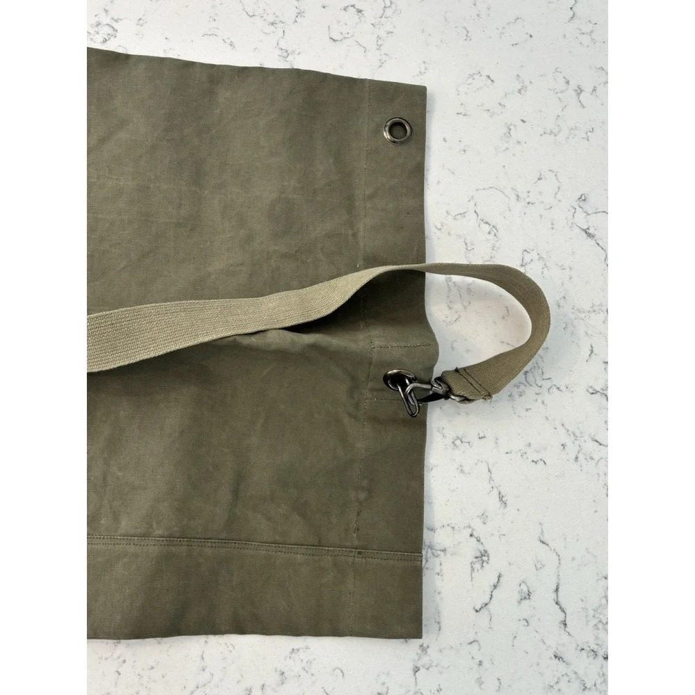 Vintage‎ Olive Green Duffel Bag Military Issue Duck Canvas Army US Duffle JAPAN